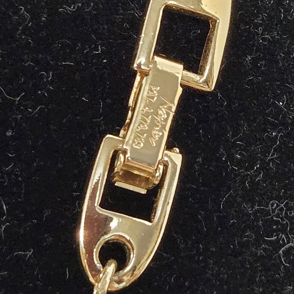 Vntg Napier Gold & Double Row Pearl Necklace w/Fold Over Clasp EUC 25" - Picture 4 of 6
